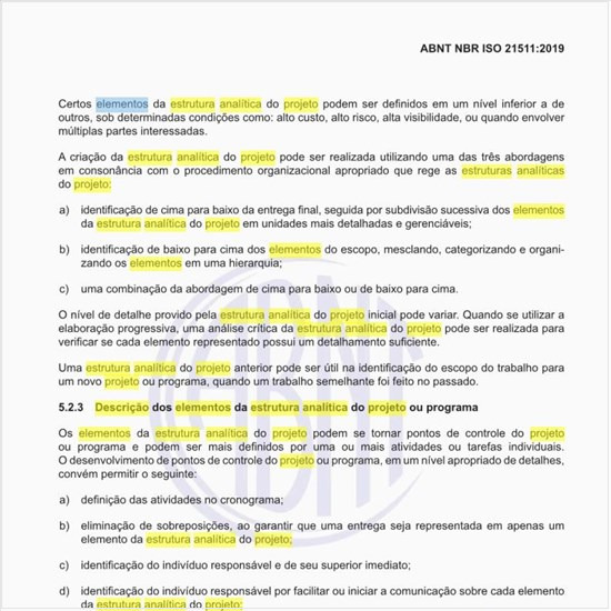 Qual seria uma descrição dos elementos da estrutura analítica do projeto ou programa?