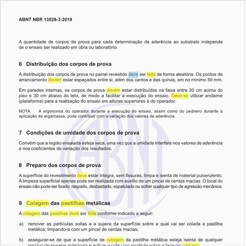 Como deve ser feita a colagem das pastilhas metálicas?