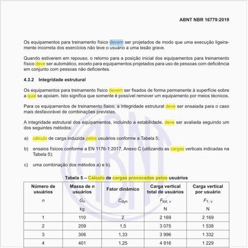 Qual deve ser o cálculo de cargas provocadas pelos usuários?