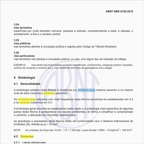 Quais os símbolos usados nessa norma?