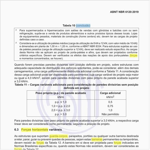 Quais são as forças horizontais em guarda-corpos e outras barreiras destinadas à proteção de pessoas?