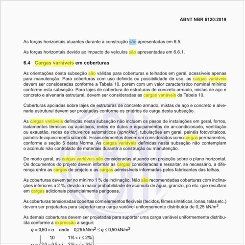 Quais são as cargas variáveis em coberturas?