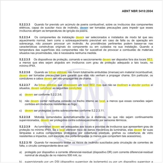 Que condições devem satisfazer as linhas elétricas que atravessem um local BE2, mas que não se destinem a atender pontos nele existentes?