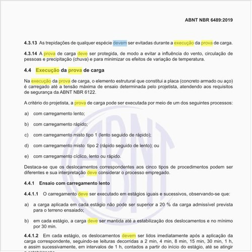 Como deve ser feita a execução da prova de carga?