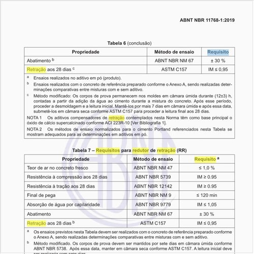 Quais os requisitos para redutor de retração (RR)?