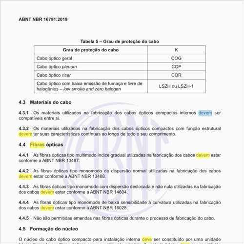 Como deve ser feita a identificação das fibras ópticas?