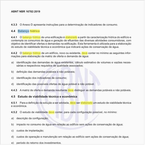 Como deve ser elaborado o balanço hídrico de uma edificação?