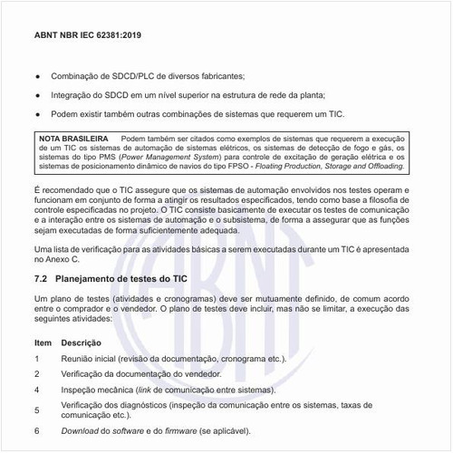 Como deve ser feito o planejamento de testes do TIC?