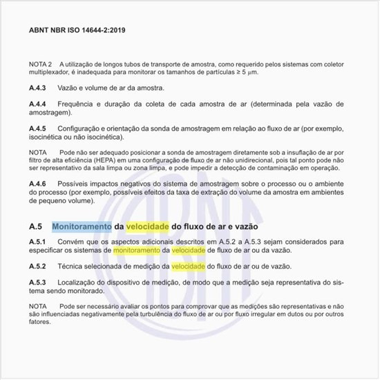 Como executar o monitoramento da velocidade do fluxo de ar e vazão?