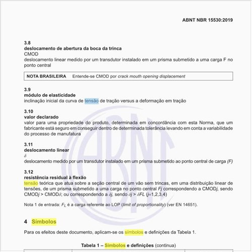 Quais são os símbolos e definições usados nessa norma?