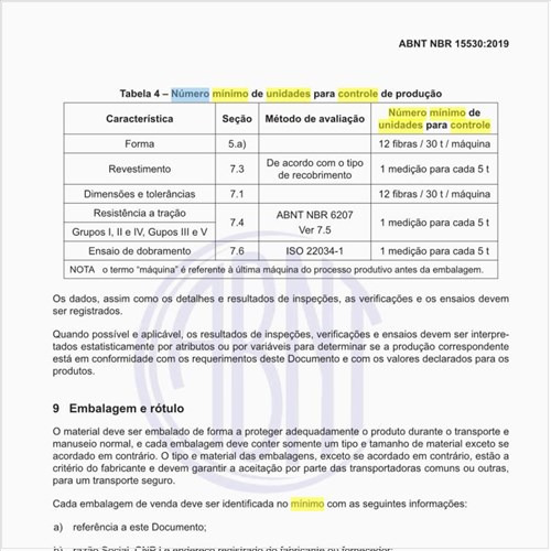 Qual o número mínimo de unidades para controle de produção?
