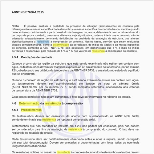 Quais os procedimentos para a determinação da resistência à compressão?