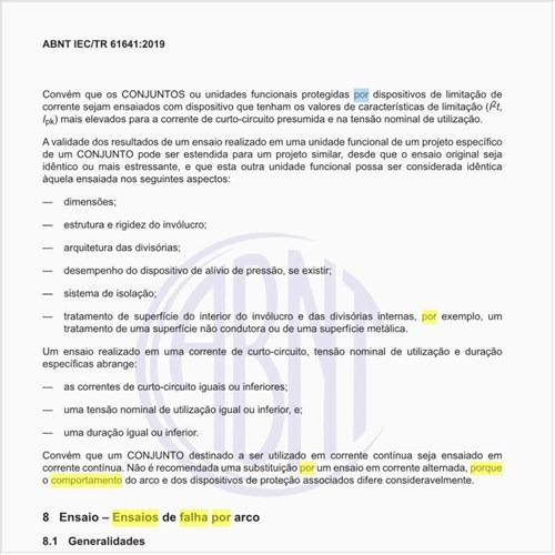 Como devem ser executados os ensaios de falha por arco?