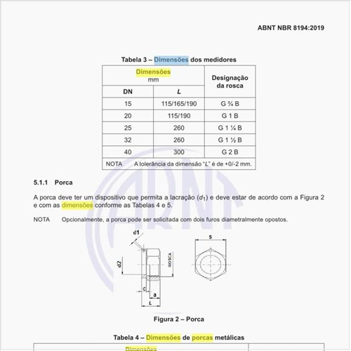 Quais as dimensões de porcas plásticas?