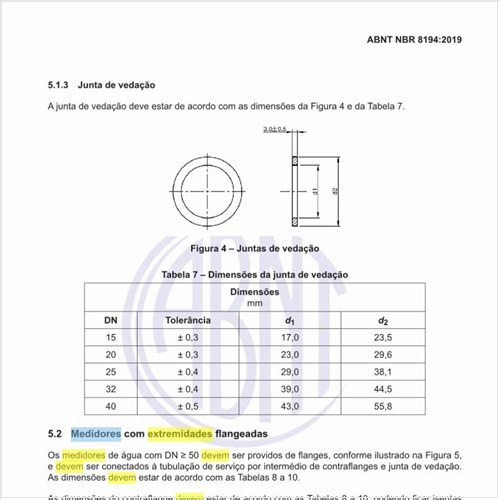 Como devem ser os medidores com extremidades flangeadas?