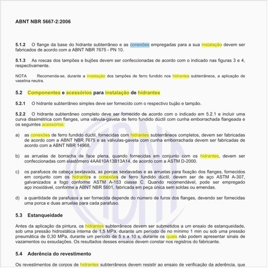 Quais os componentes e acessórios para instalação de hidrantes subterrâneos?