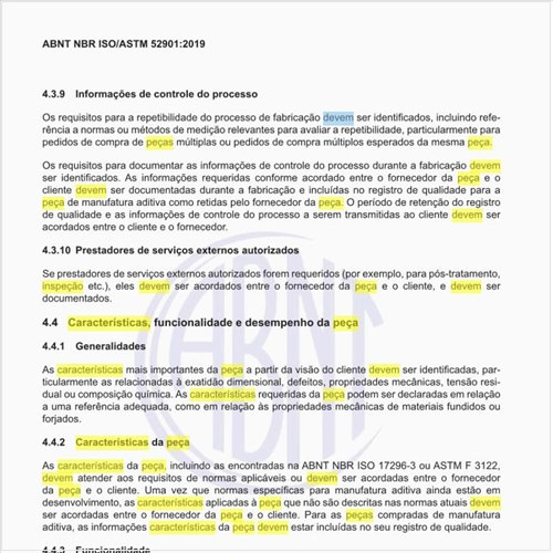 O que as características da peça devem atender?