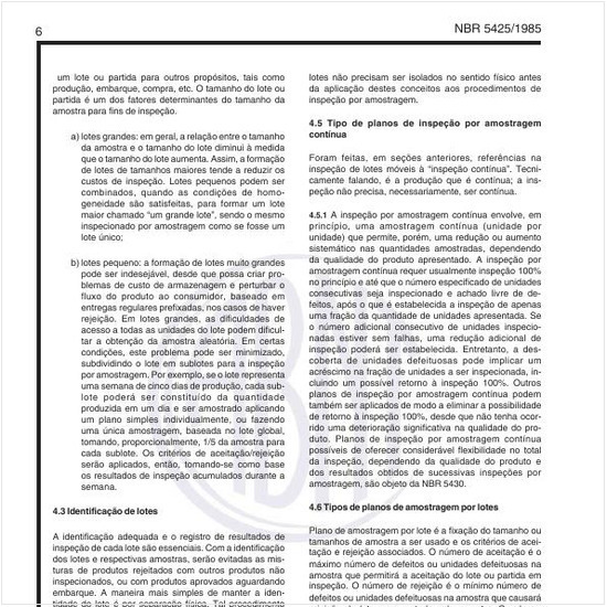 Qual o tipo de planos de inspeção por amostragem contínua?