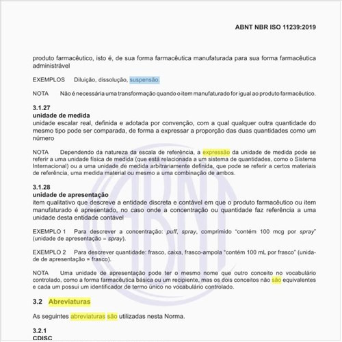 Quais são as abreviaturas usadas nessa norma?