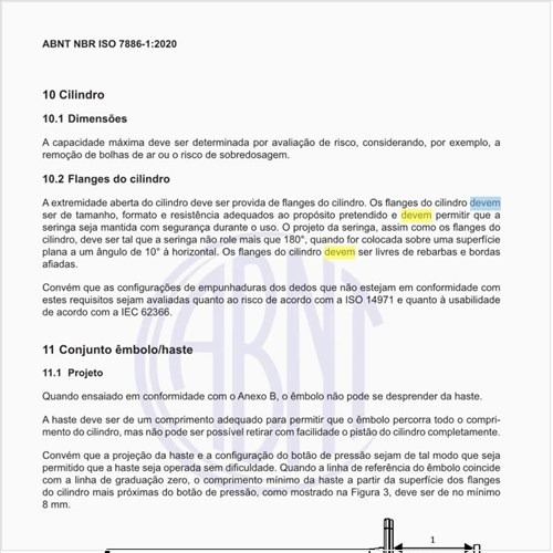 Quais devem ser as características do cilindro?