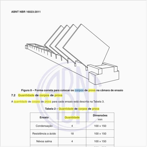 Qual deve ser a quantidade de corpos de prova para os ensaios?