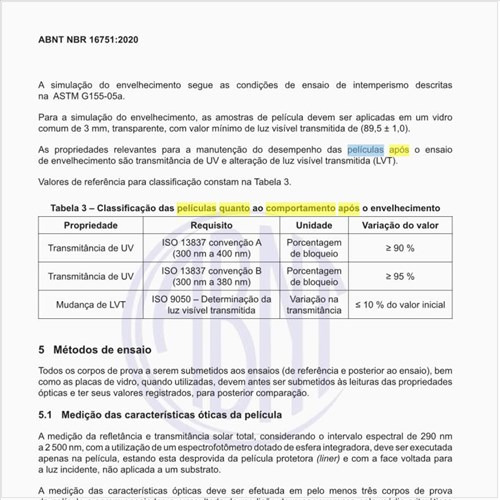 Qual é a classificação das películas quanto ao comportamento após o envelhecimento?