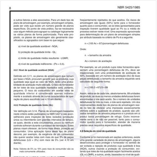 Como deve ser feita a seleção do nível de qualidade?