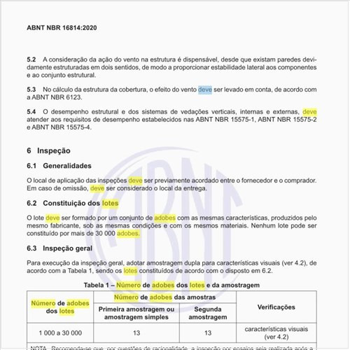Qual deve ser o número de adobes dos lotes e da amostragem?