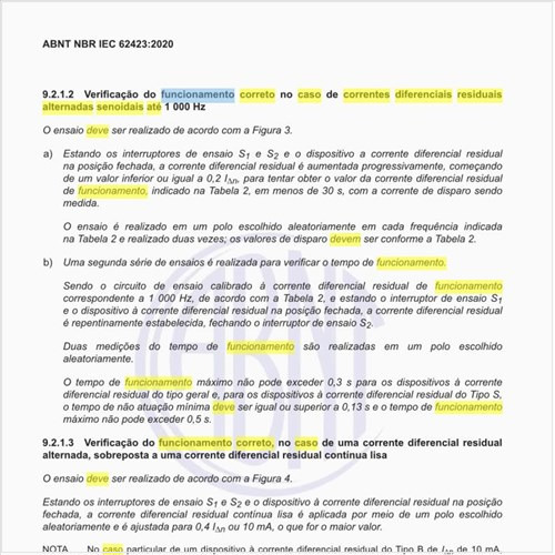 Como deve ser executada a verificação do funcionamento correto no caso de correntes diferenciais residuais alternadas senoidais até 1.000 Hz?