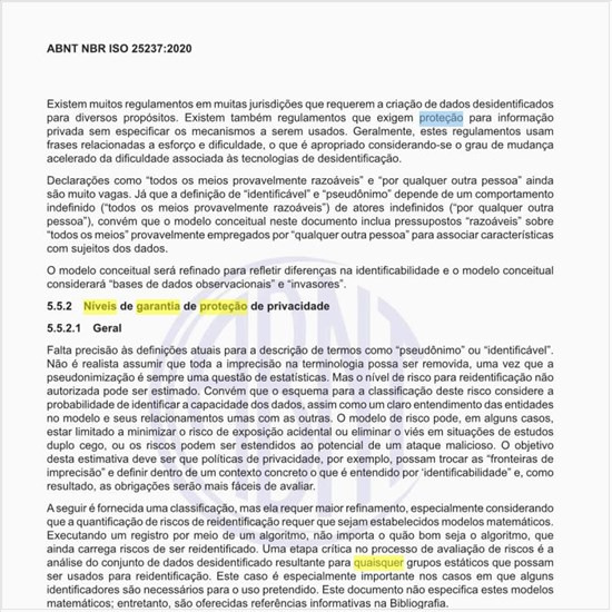 Quais os níveis de garantia de proteção de privacidade?