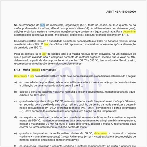 Como determinar o teor de mufla (ensaio alternativo)?
