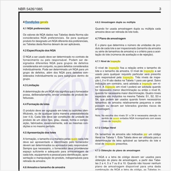 Quais as condições gerais a serem adotadas na inspeção por atributos?