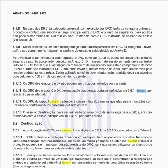 O que devem atender as configurações do DRC?