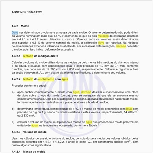 Como deve ser o método do enchimento com água para a determinação do índice de vazios?