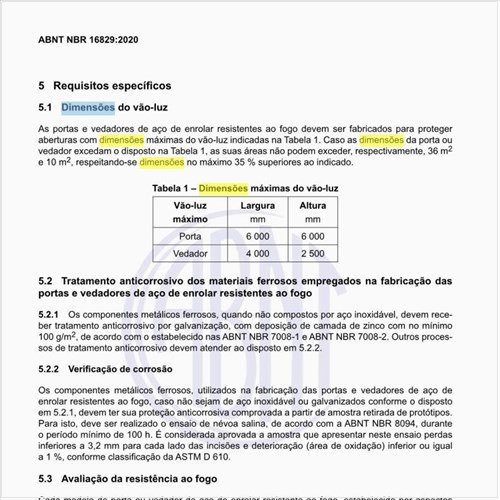 Quais as dimensões do vão-luz?