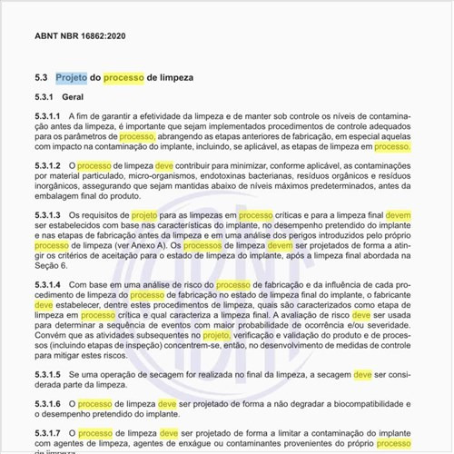 Como deve ser executado o projeto do processo de limpeza?