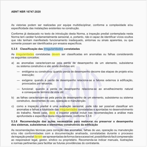 Como deve ser feita a classificação das irregularidades constatadas?