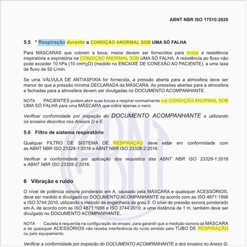 Como limitar a respiração durante a CONDIÇÃO ANORMAL SOB UMA SÓ FALHA?