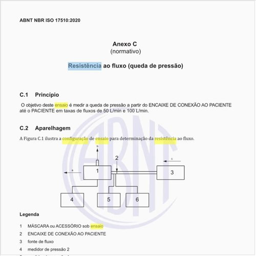 Qual deve ser a configuração de ensaio para resistência ao ensaio de fluxo?