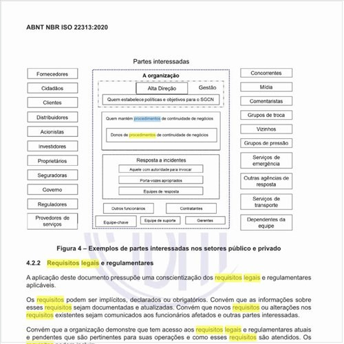 Quais devem ser os procedimentos em relação aos requisitos legais e regulamentares?