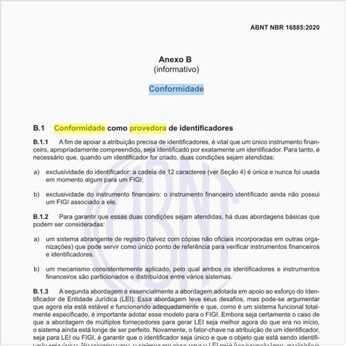 Como é a conformidade como provedora de identificadores?