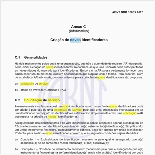 Para que fazer a solicitação de serviço de um novo identificador?