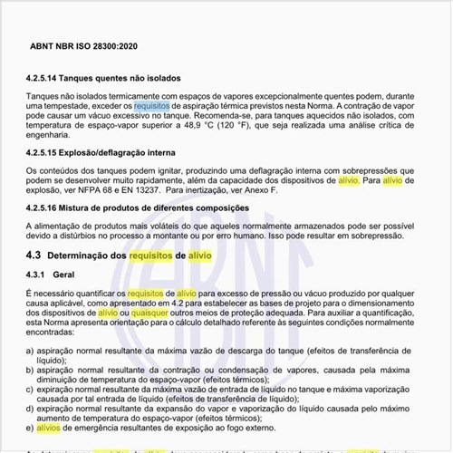Quais os requisitos de alívio para aspiração?