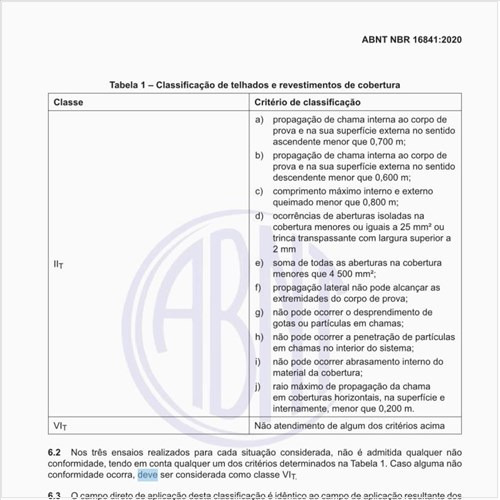 O que deve apresentar o relatório de classificação?
