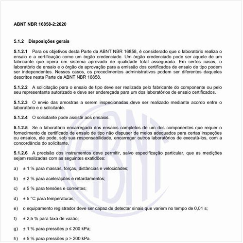 Como deve ser feito o ensaio de tipo de freio de segurança?