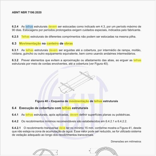 Como deve ser feita a movimentação no canteiro de obras das telhas estruturais?