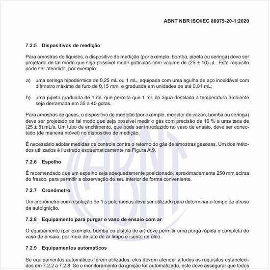 Quais os dispositivos de medição a ser usados no ensaio de temperatura de autoignição?
