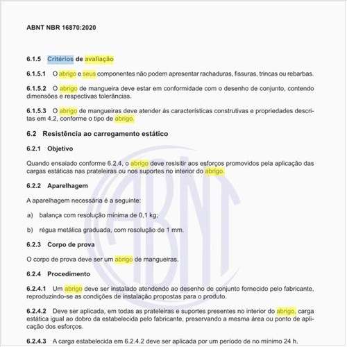 Quais são os critérios de avaliação do abrigo e seus componentes?