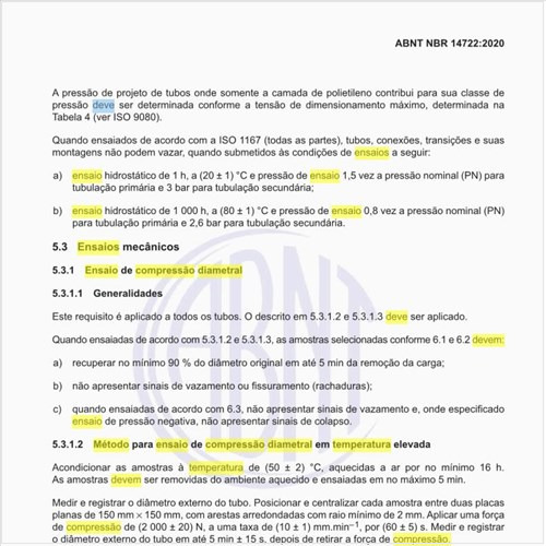 Qual deve ser o método para ensaio de compressão diametral em temperatura elevada?