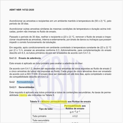 Qual é a máxima permeabilidade aos fluidos de ensaio?